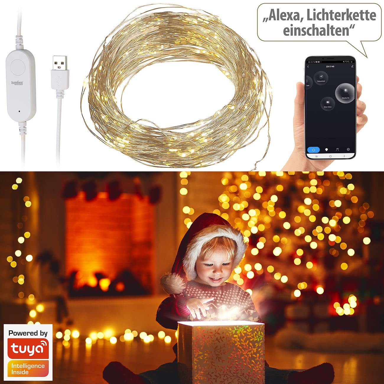 Гірлянда Luminea Home Control LED, 100 світлодіодів, 10 м, фото №2