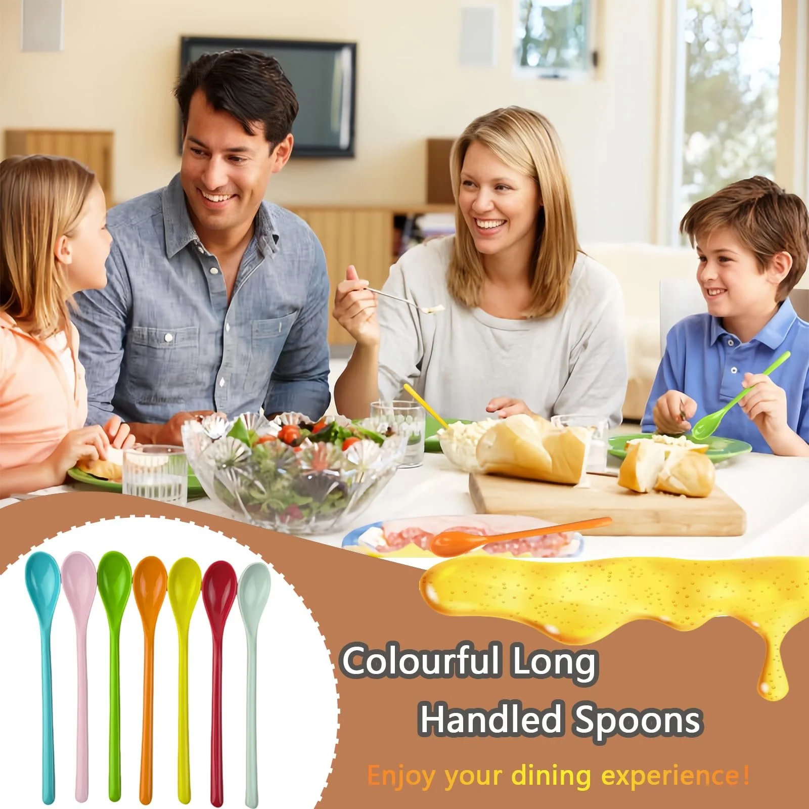 Набір Меламінових Ложок 7 шт., Барвисті Пластикові, фото №4