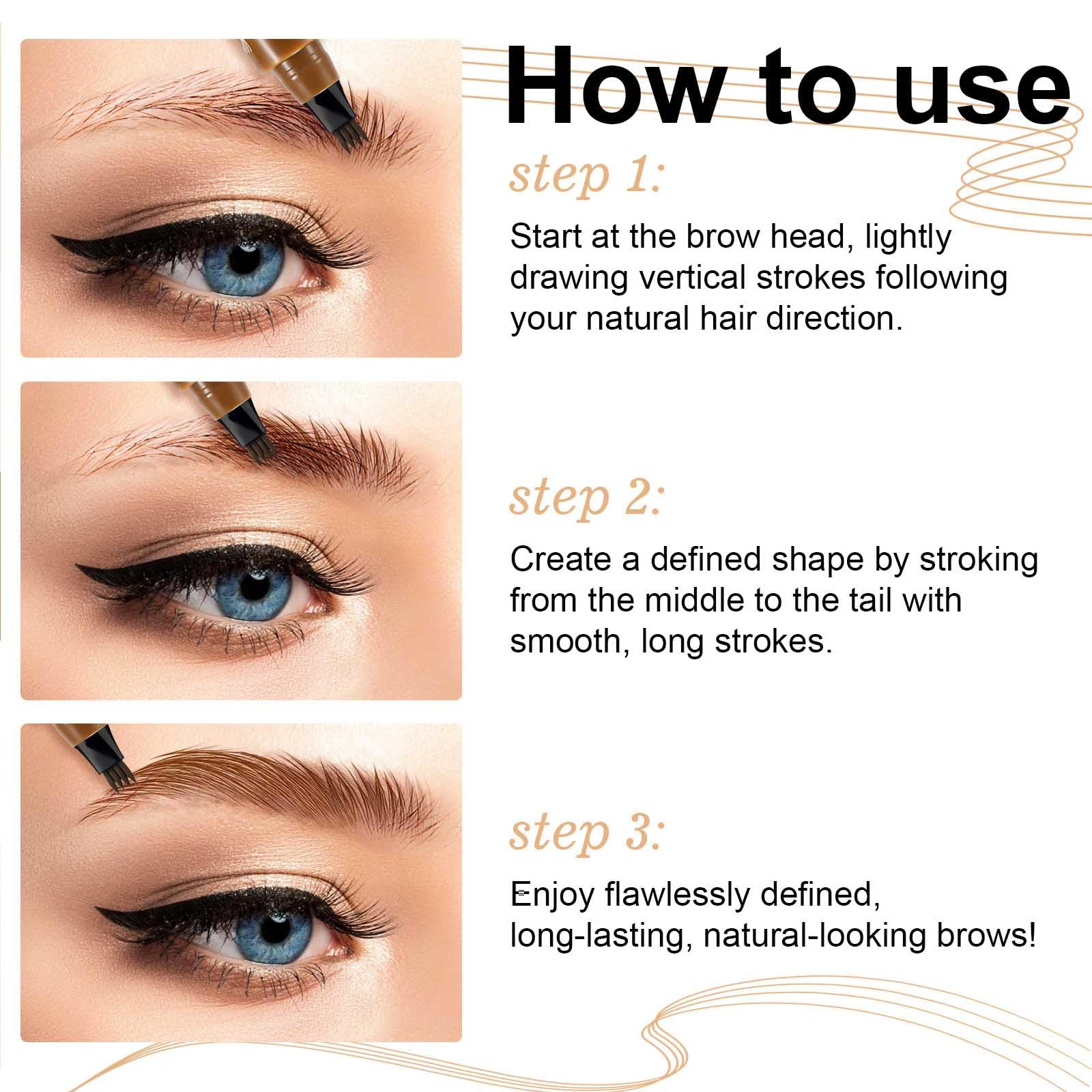 Карандаш 3D Microblading 4 микро-вилочные наконечники для прорисовки бровей, фото №6