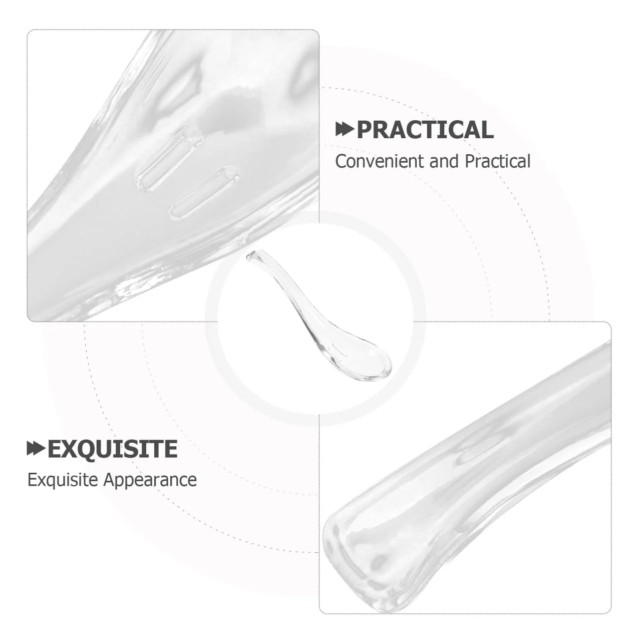 Ложка Суповая Kichvoe Стеклянная Прозрачная (2 шт), фото №3