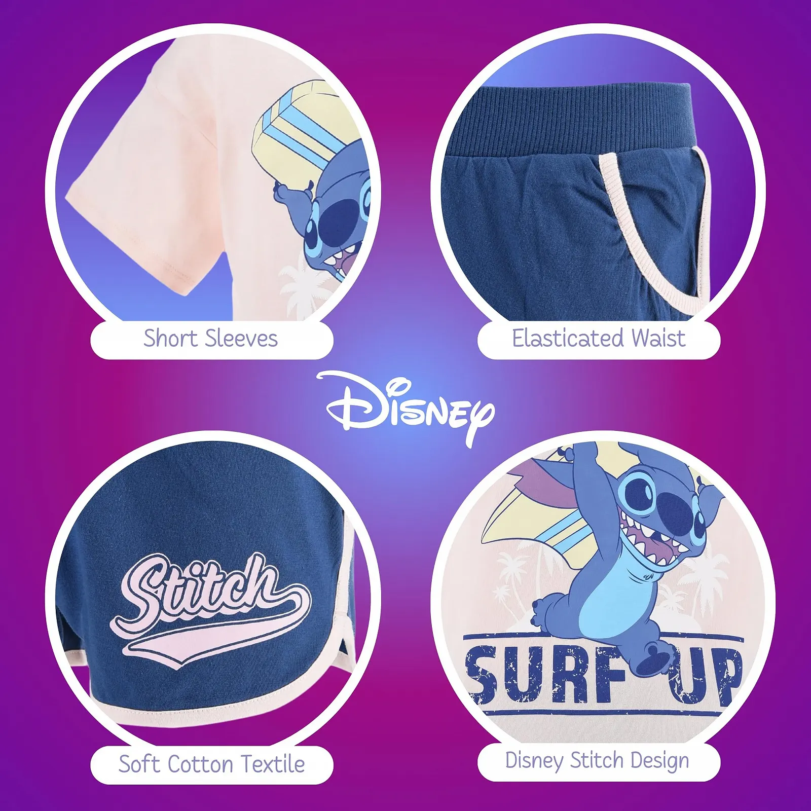 Піжама Disney Stitch для дівчинки, комплект з 2 предметів, фото №6 Піжама Disney Stitch для дівчинки, комплект з 2 предметів, фото №6