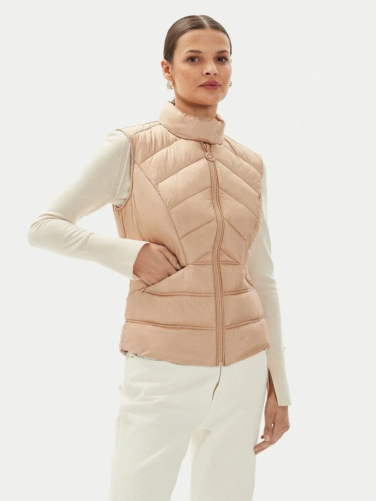 Жіночий жилет без рукавів Guess Бежевий - S, фото №1