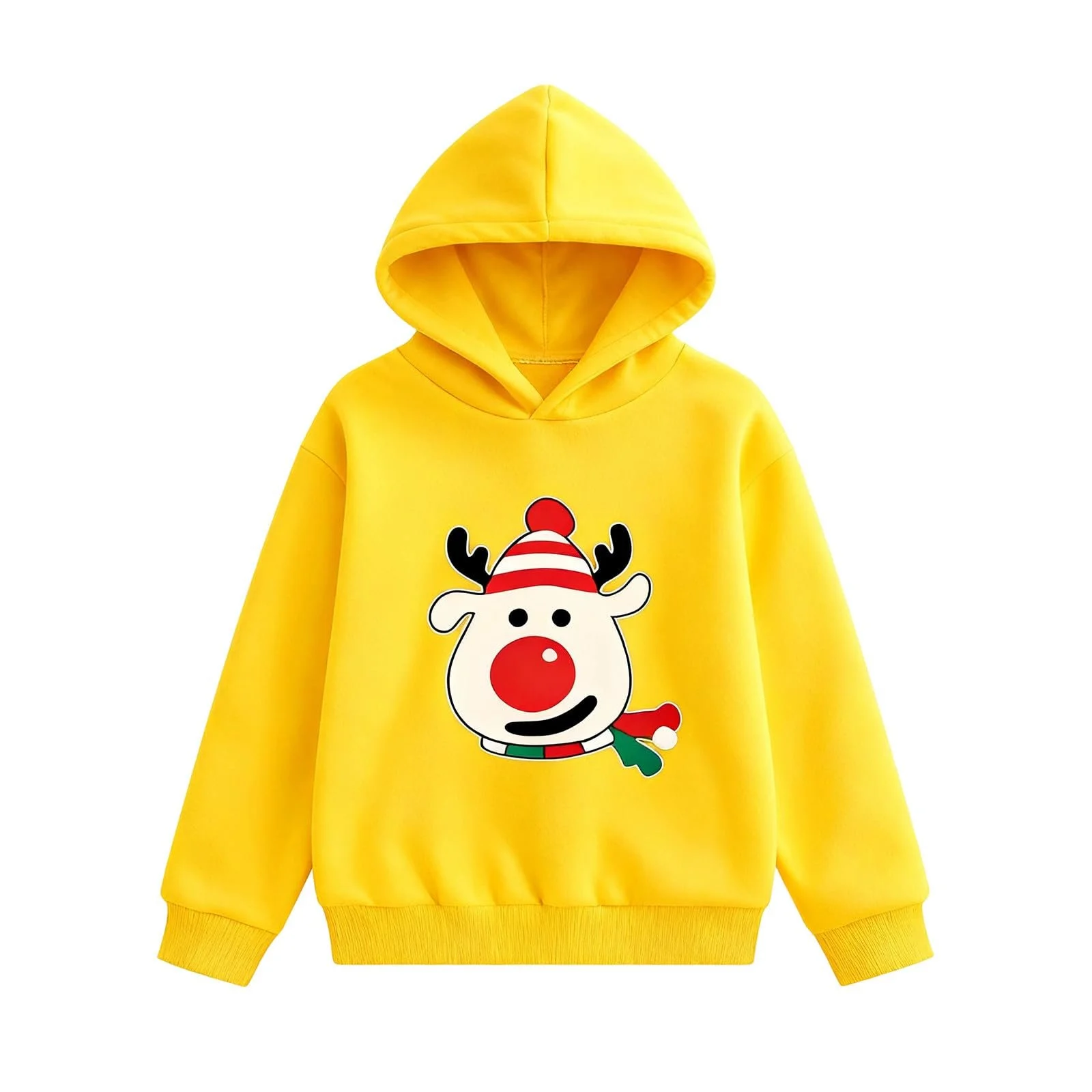 Джемпер Рождественский Детский Флисовая Толстовка Худи Зимняя Теплая для Девочки для Праздничной Повседневной Верхней Одежды, размер 146, фото №1