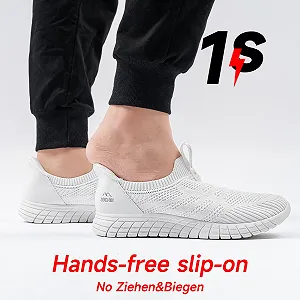 Кросівки Без Шнурків ODCKOI Чоловічі Сліпони Дихаючі Легкі Спортивні Чорний synthetic.ua - Фото 1