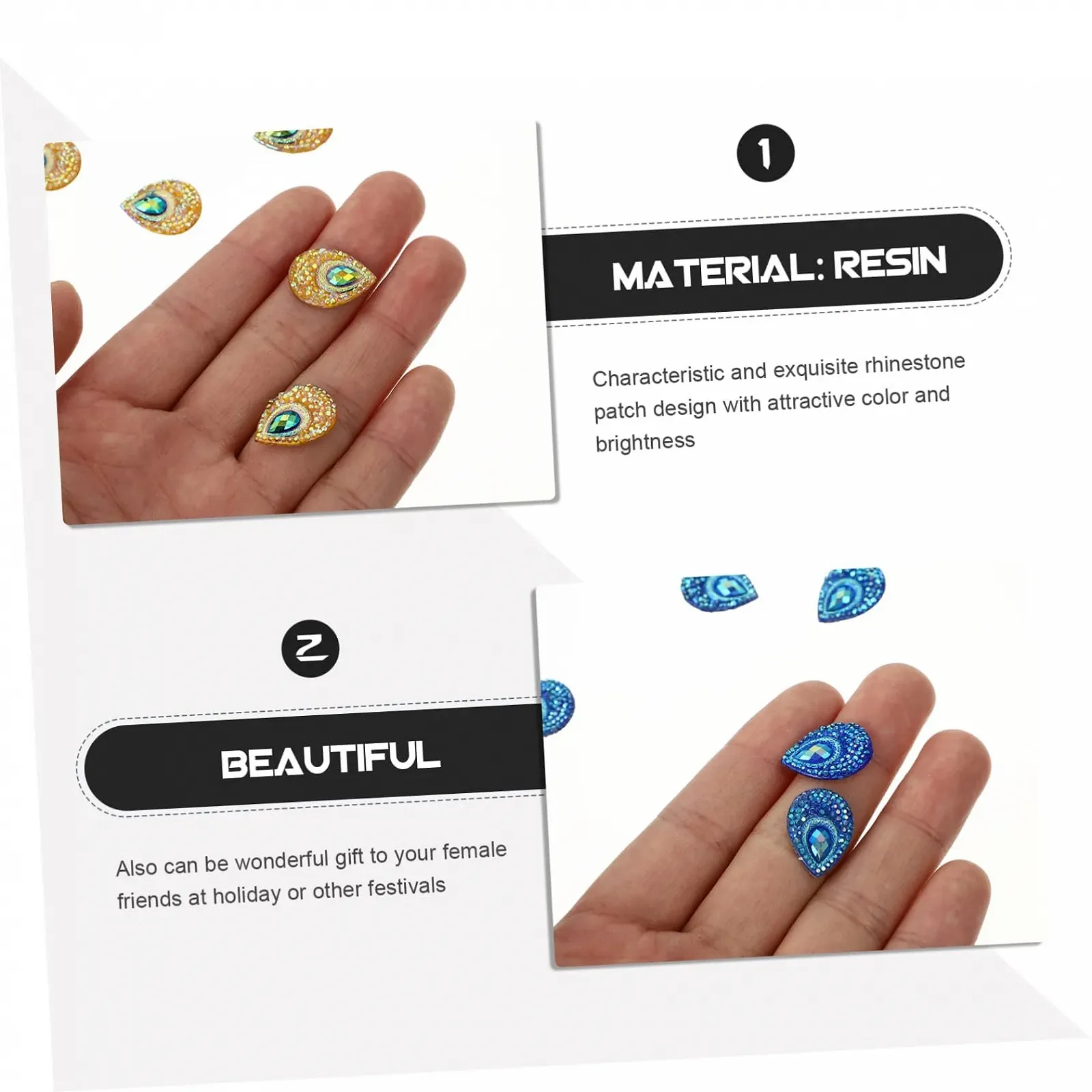 Стразы Каплевидные Operitacx 100 шт. Камни для ногтей, фото №6