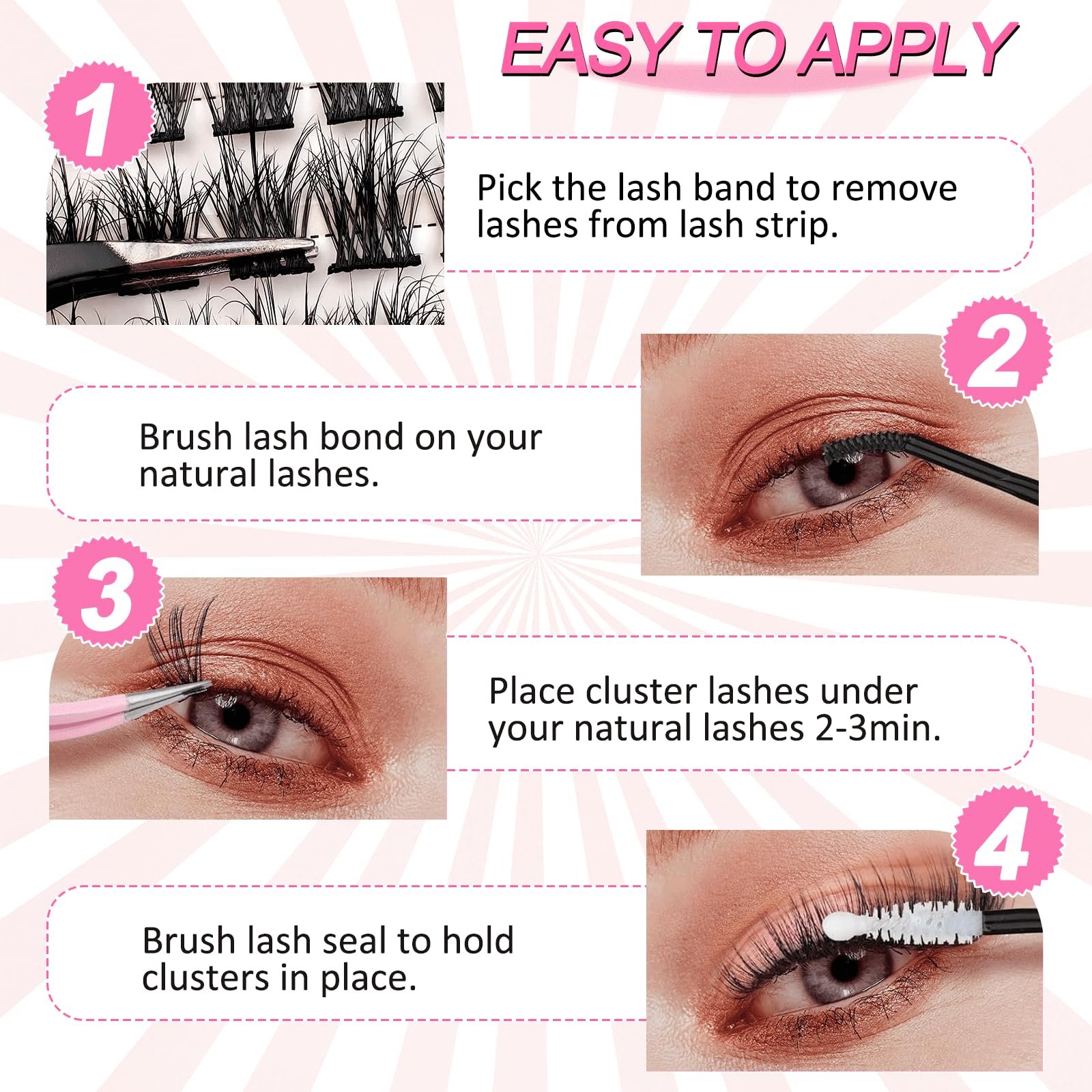 Набор DIY Heracks Ресницы Пучки Индивидуальные Клей Пинцет 0.07D, фото №7 Набор DIY Heracks Ресницы Пучки Индивидуальные Клей Пинцет 0.07D, фото №7