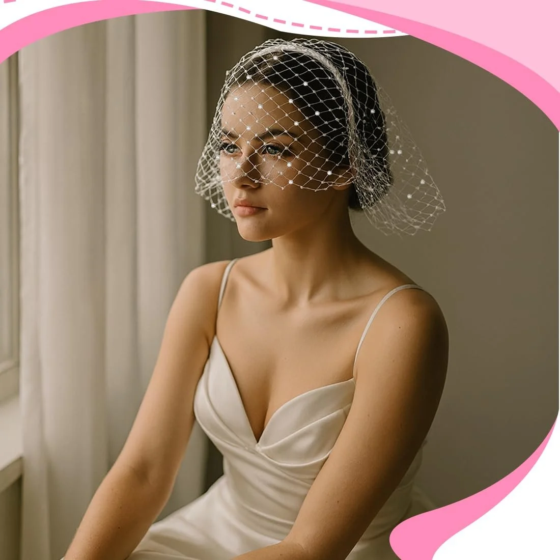 Набір з 2 Хелловін обручів на голову з сітчастою вуаллю, фото №4