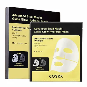 Маска гидрогелевая COSRX Advanced Snail Mucin Glass Glow, коллагеновая маска для лица для глубокого увлажнения и сияющего цвета лица, подходит для всех типов кожи, корейский уход за кожей - Фото 1