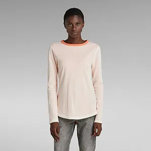 Жіночий світер лонгслів G-Star RAW Reversible Tweeter Slim коралововий - S - Фото 1