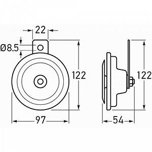 Сигнал звуковой HELLA 3BA 002 768-382 для AUWÄRTER DAF FORD IVECO MACK MAN MERCEDES-BENZ synthetic.ua - Фото 1