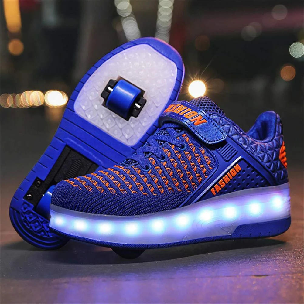 Кросівки LED / Skateboard Дитячі з LED підсвіткою на колесах, USB зарядка, 7 кольорів підсвітки, Регульовані кнопкою, фото №2
