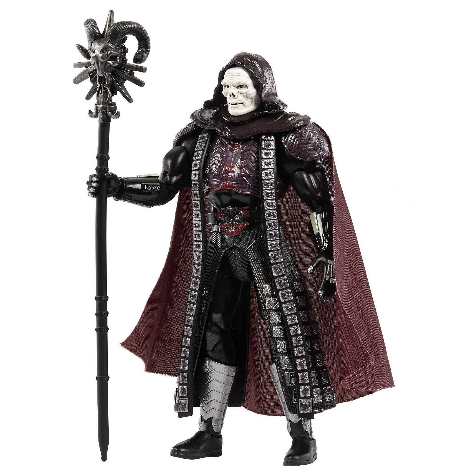 Фигурка Masters of the Universe Masterverse Скелетор, 30 подвижных суставов, 2 головы, 2 пары рук, меч, посох Хавока, космический ключ, фото №3