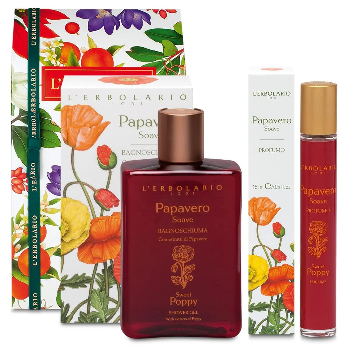 Подарунковий Набір Erbolario Papavero: Мило (Два) - Гель для душу 250 мл + Парфуми 15 мл, фото №1