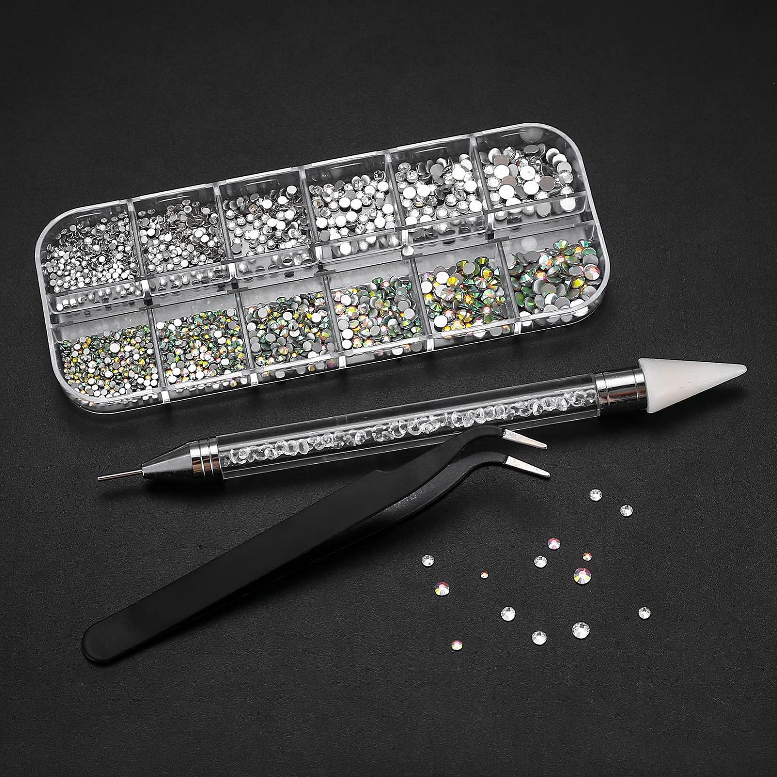 Стразы для ногтей Плоские Стразы Набор Страз для Ногтей Хрустальные Камни для Дизайна Ногтей Стразы с Пинцетом и Ручкой для Нанесения для DIY Маникюра, фото №3