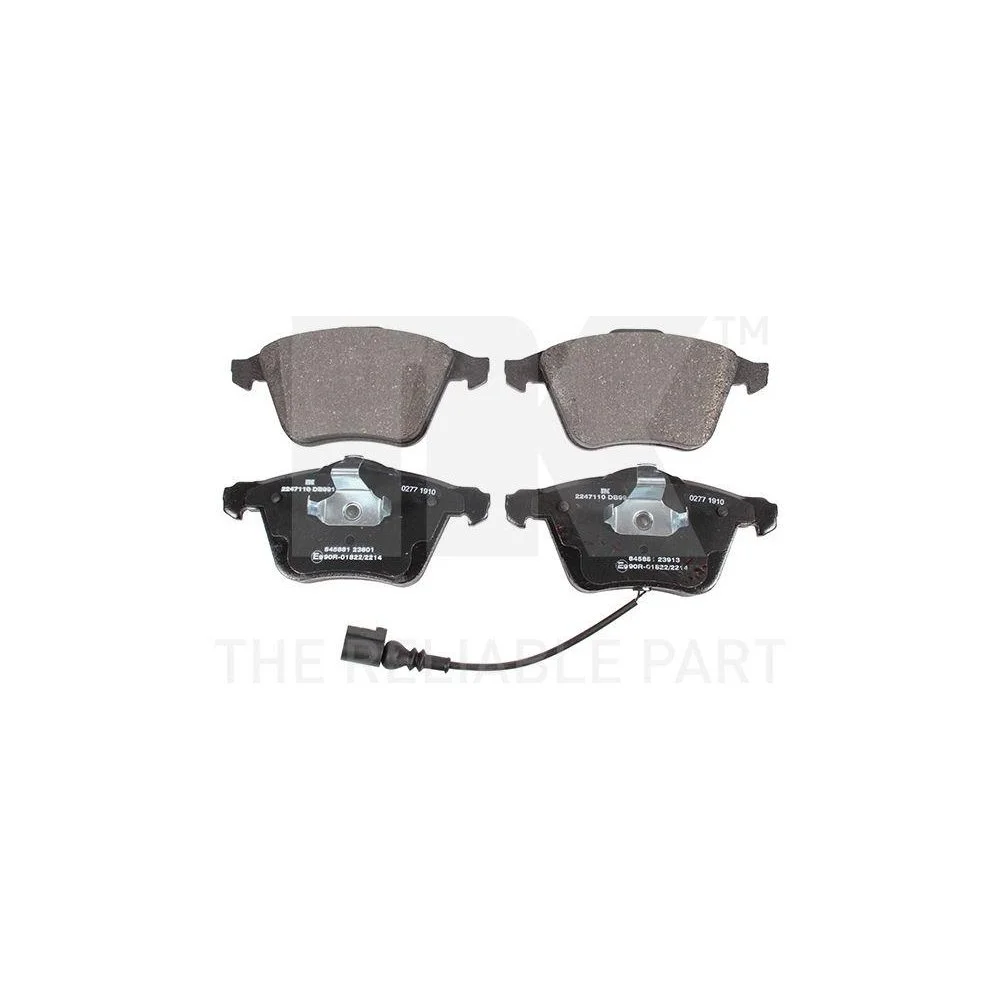 Комплект тормозных колодок, дисковый тормоз NK 2247110 для AUDI SEAT SKODA VW передний мост, фото №1