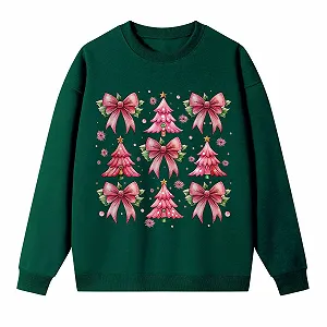Женский свитшот Xmas 2025 Зимний теплый Женский Рождественский Модный Повседневный бант Санта Принт Длинный рукав Круглый вырез 4X Женский свитшот synthetic.ua - Фото 1