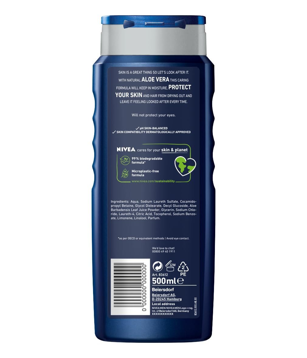 Гель для душа NIVEA MEN Protect&Care с алоэ вера 500 мл (Упаковка из 5 шт.), фото №2