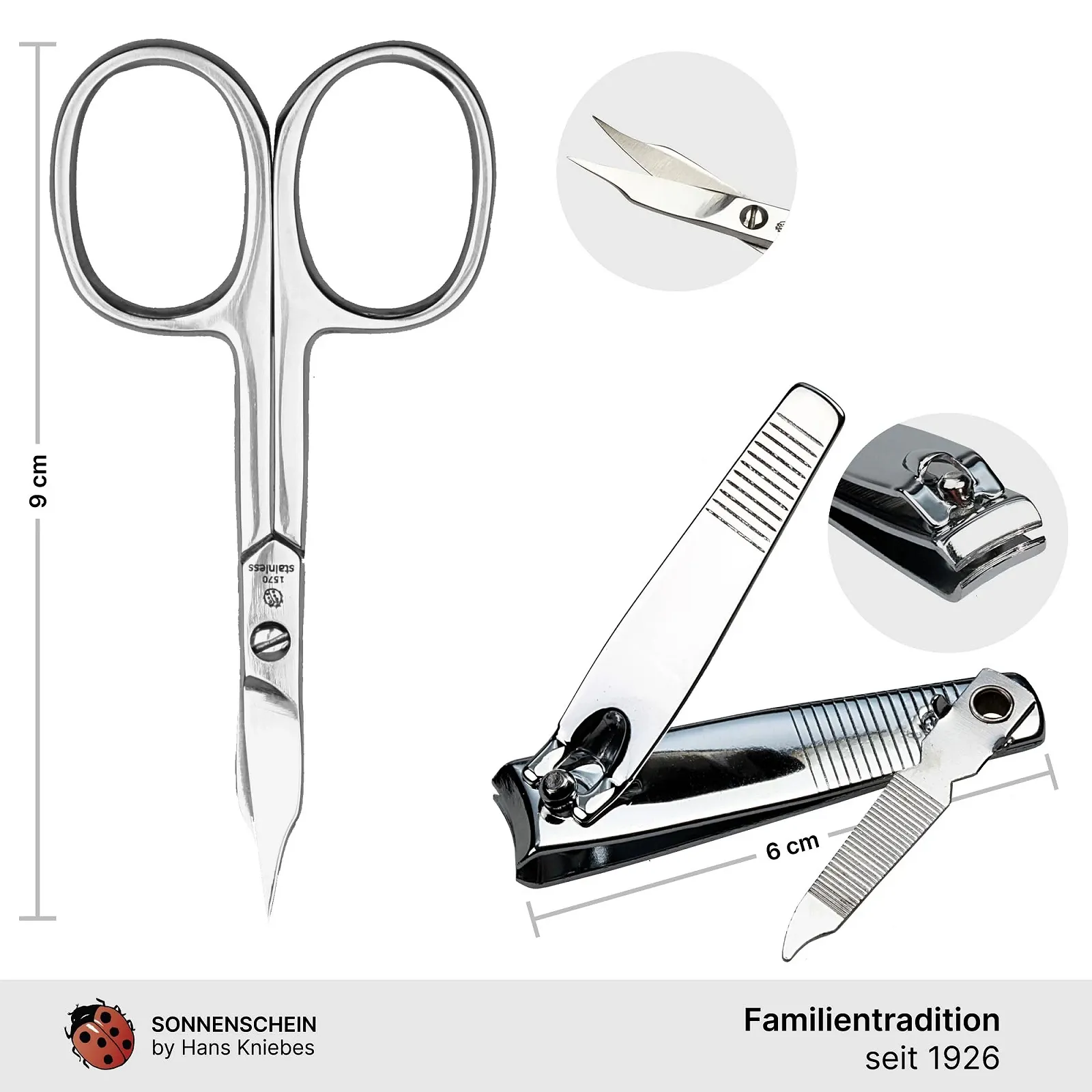 Набір для манікюру Sonnenschein by Hans Kniebes 6 предметів Чорний/Бежевий, фото №3 Набір для манікюру Sonnenschein by Hans Kniebes 6 предметів Чорний/Бежевий, фото №3