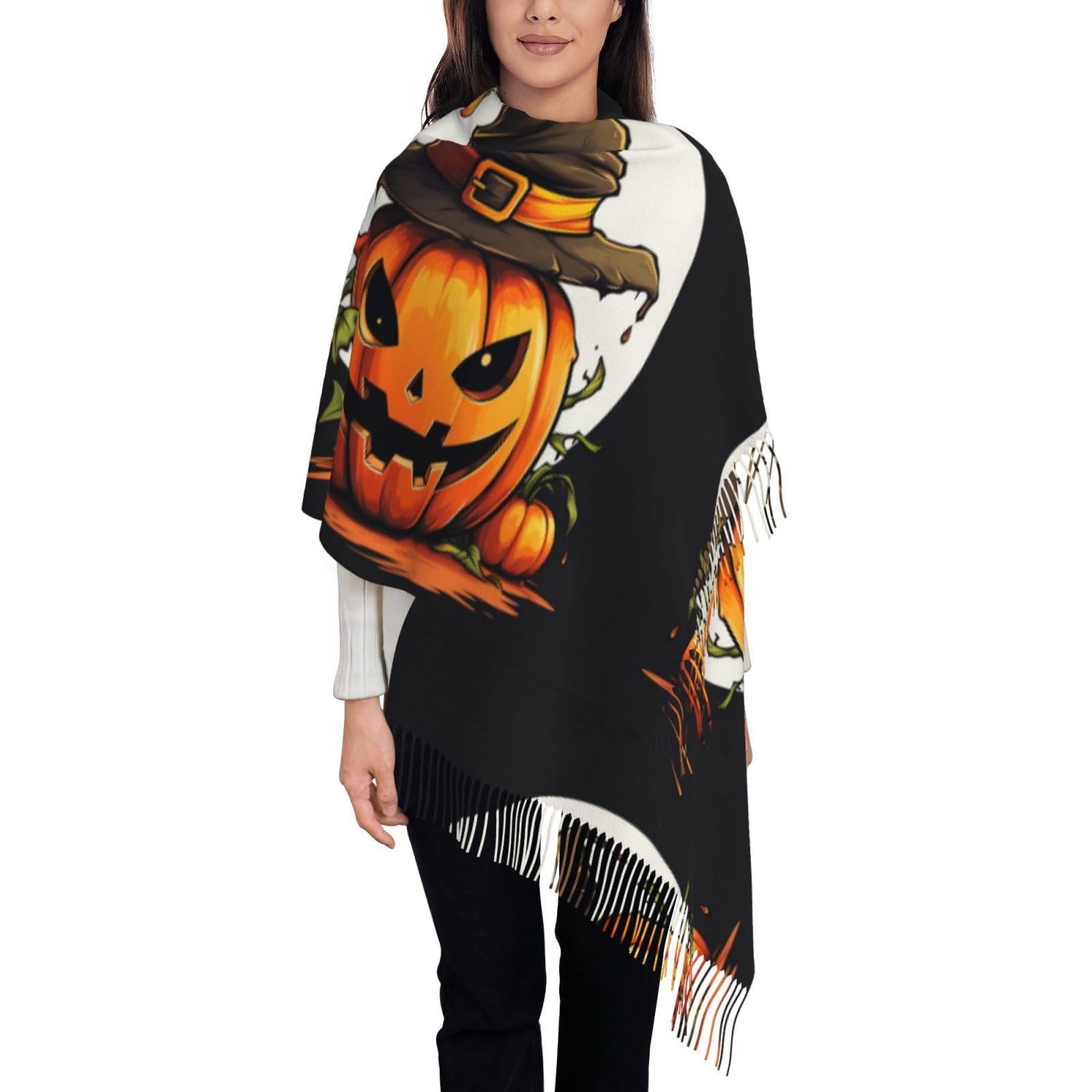Шаль LNNIUK Halloween з милим гарбузовим принтом, фото №1