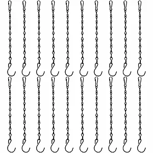 Металлические подвесные цепи с крючками 25 см черные 20 шт. - Фото 1
