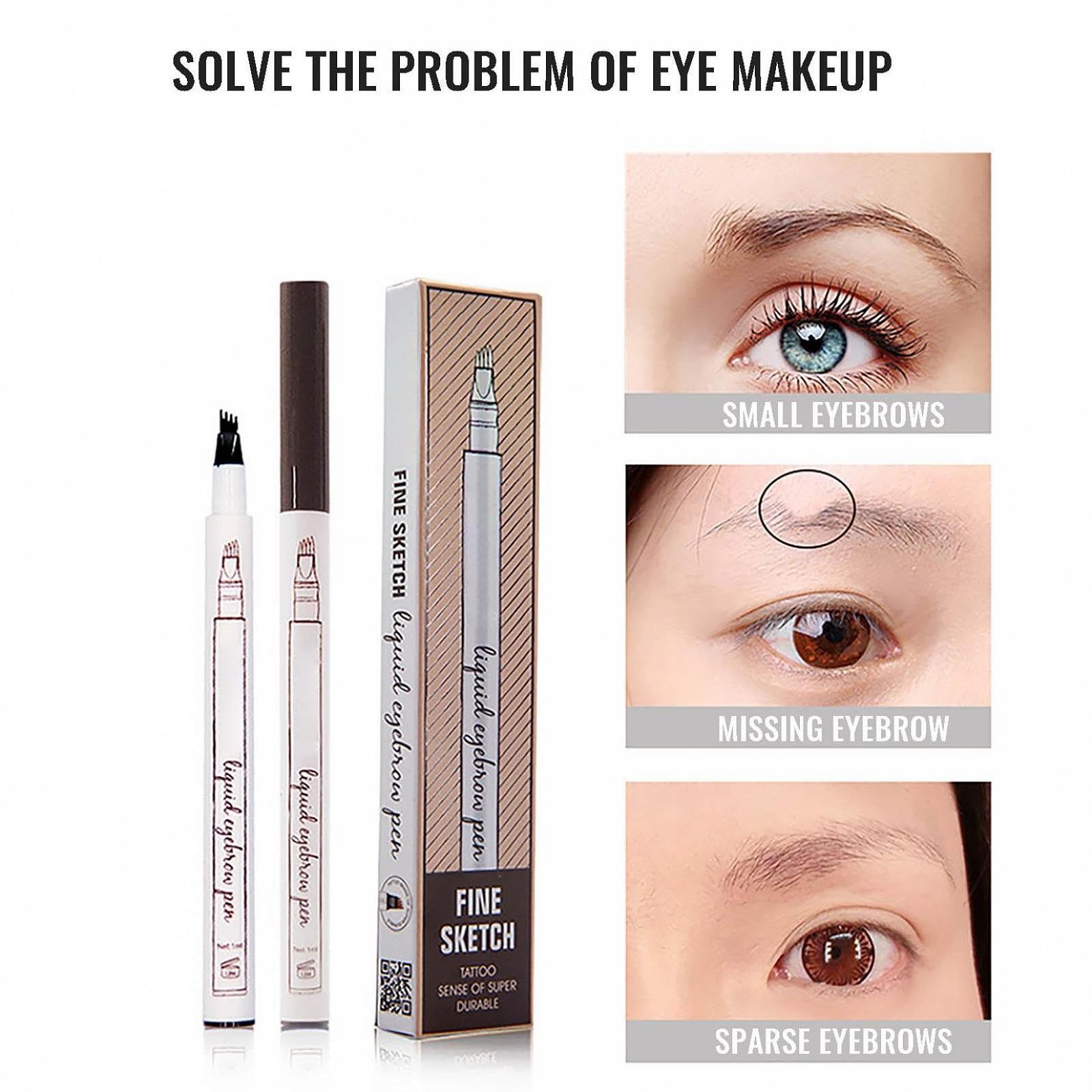 Карандаш для бровей Водостойкий Защита от пота Защита от размазывания Быстрое высыхание Четыре зубца, фото №7