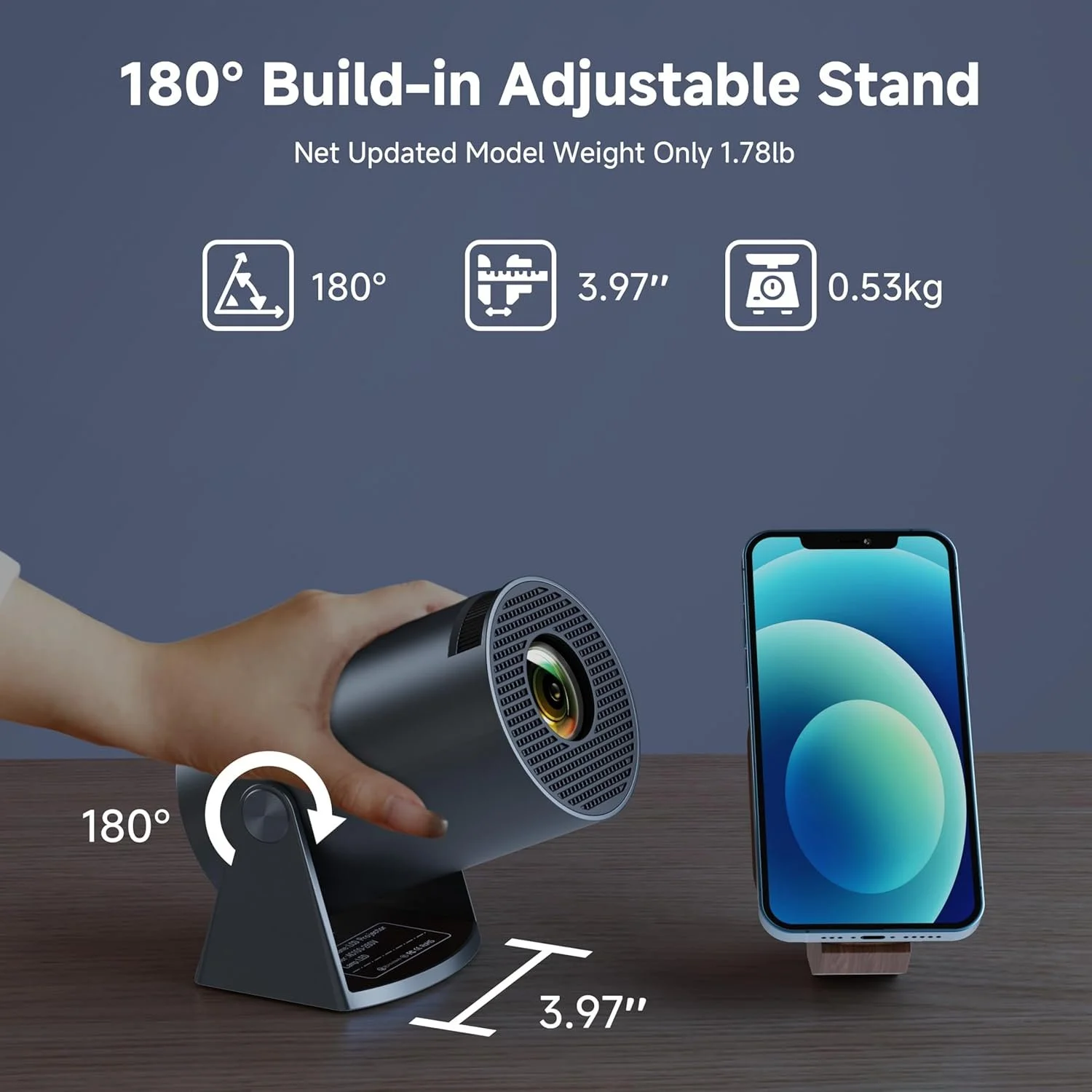 Проектор Polocsh HY300 Pro  HD Wi-Fi Bluetooth Android 11, фото №3 Проектор Polocsh HY300 Pro  HD Wi-Fi Bluetooth Android 11, фото №3