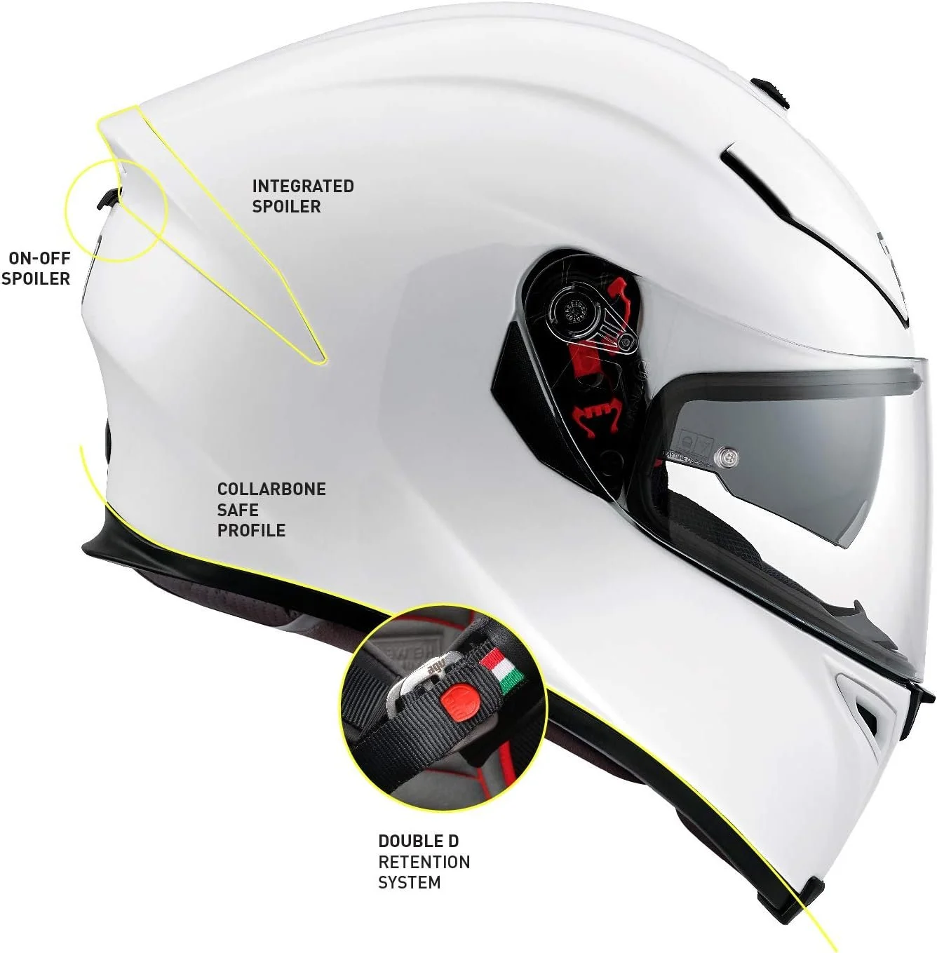 Мотошолом AGV K5 S XL (61-62) White, фото №4 Мотошолом AGV K5 S XL (61-62) White, фото №4