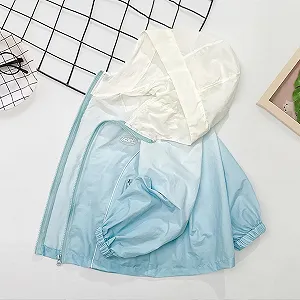 Детская куртка для защиты от солнца Generisch с градиентным цветом для мальчиков и девочек, ветровка, спортивная куртка для активного отдыха synthetic.ua - Фото 1