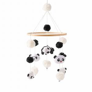 Мобиль Baby Колокольчики Ветряные Деревянный с фетровыми шарами Panda Колокольчик для детской кроватки Подвеска для детской кроватки Манеж Украшение для детской комнаты - Фото 1