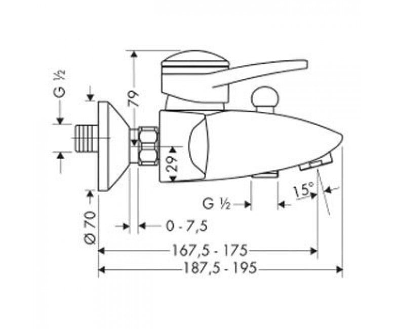 Cмеситель для ванны HANSGROHE METRIS 31450000, фото №2