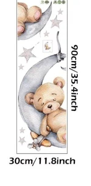 Наклейка на стену детская виниловая интерьерная Мишка с самолетом 8441, фото №2