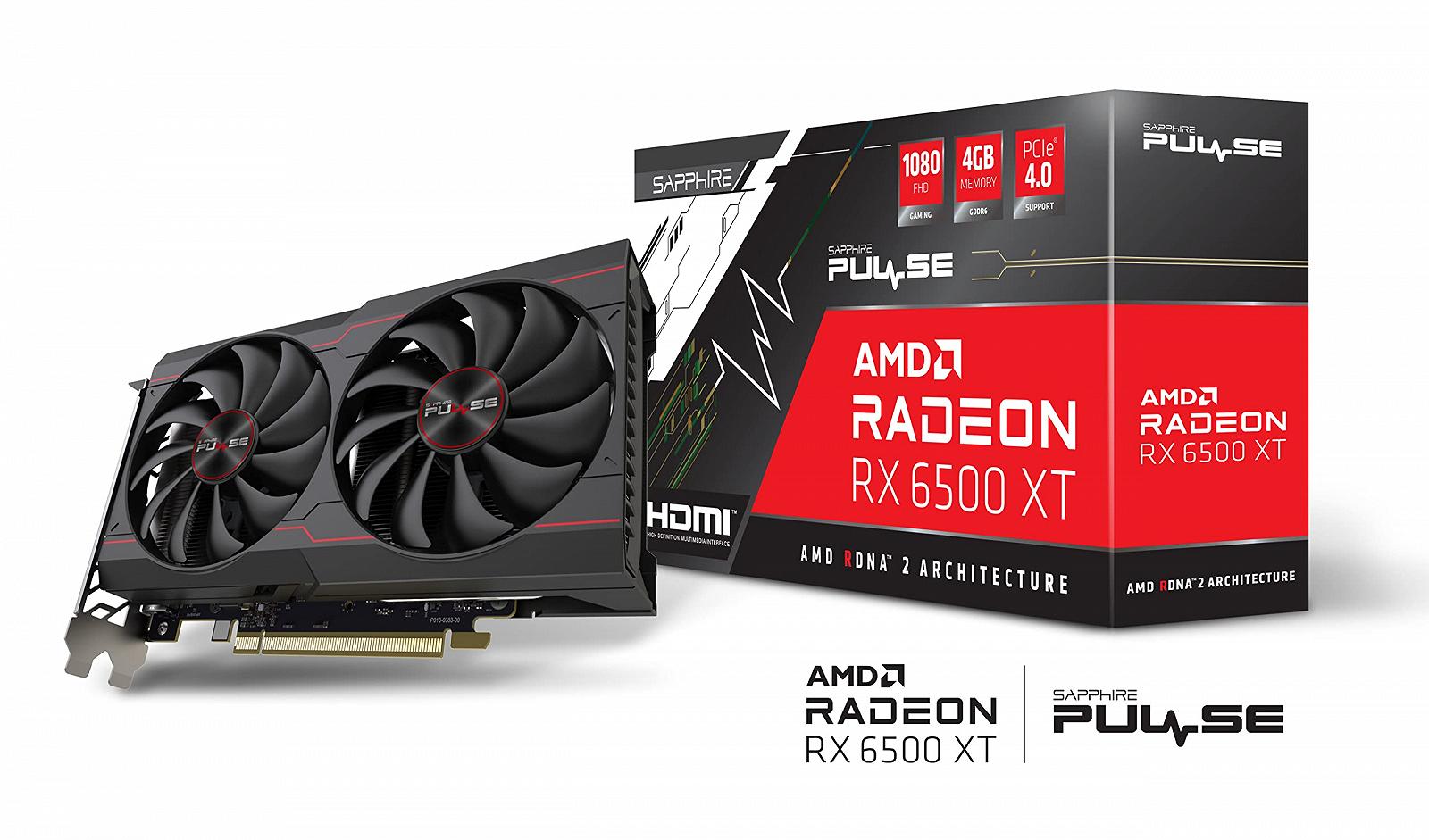 Видеокарта Sapphire PULSE RX6500 XT 4GB GDDR6 Черный, фото №4