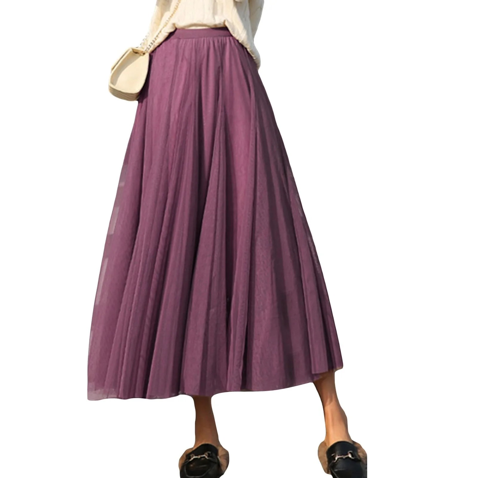 Спідниця Жіноча Міді Еластична З високою талією Плісирована Сітка A-силуету Вечірня Довга, фото №2 Спідниця Жіноча Міді Еластична З високою талією Плісирована Сітка A-силуету Вечірня Довга, фото №2