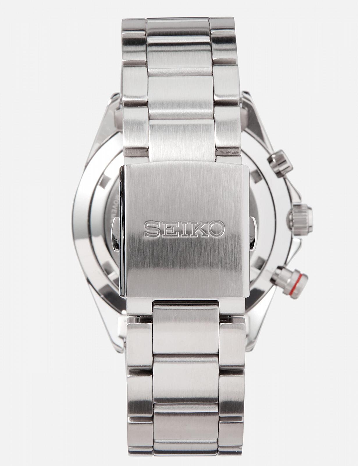 Чоловічий годинник Seiko Quartz SSB407P1 з нержавіючої сталі зі сталевим браслетом, сріблястий, фото №4