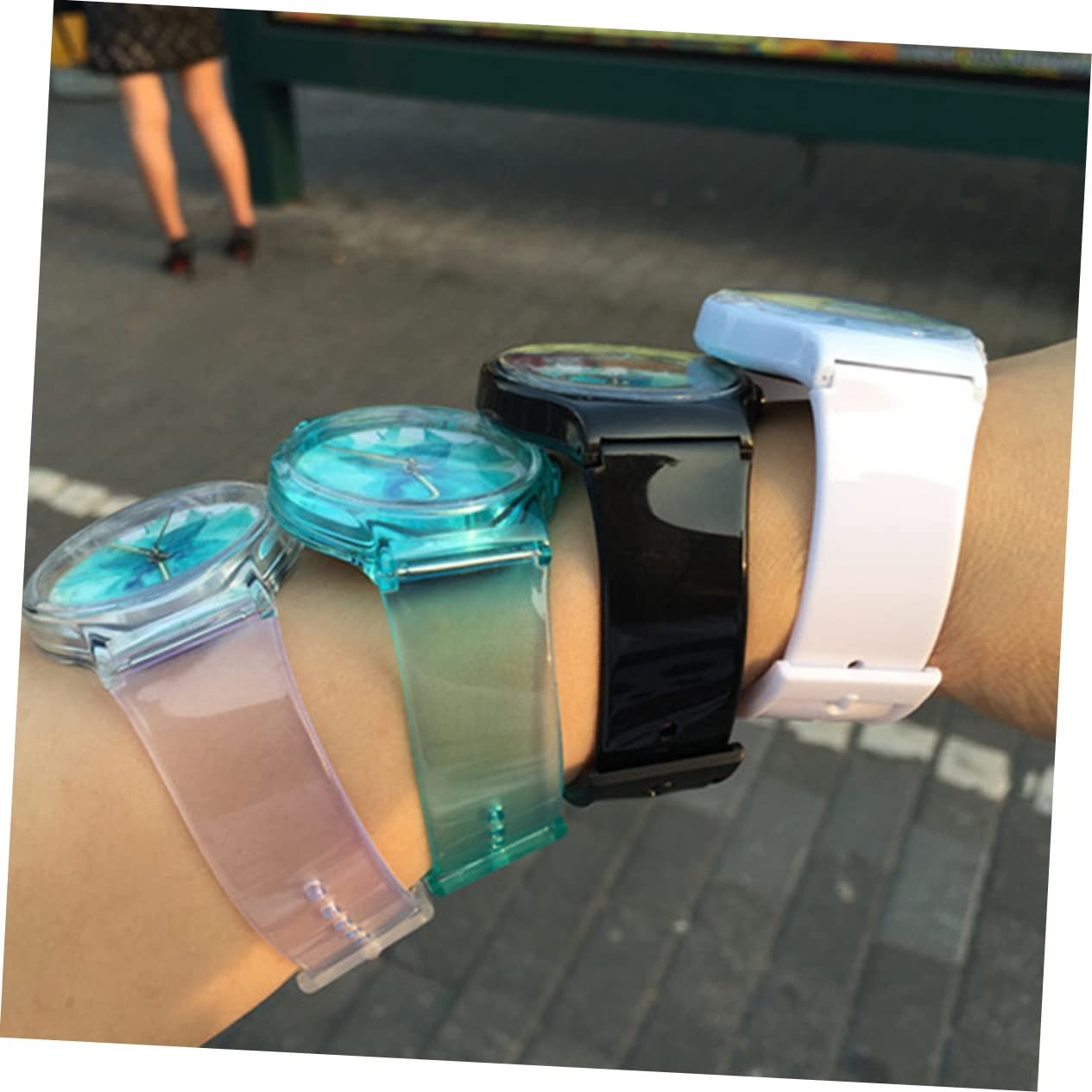 Часы-желе WRITWAA Студенческие Модные Кварцевые Часы Простые Наручные Часы для Декора, фото №3