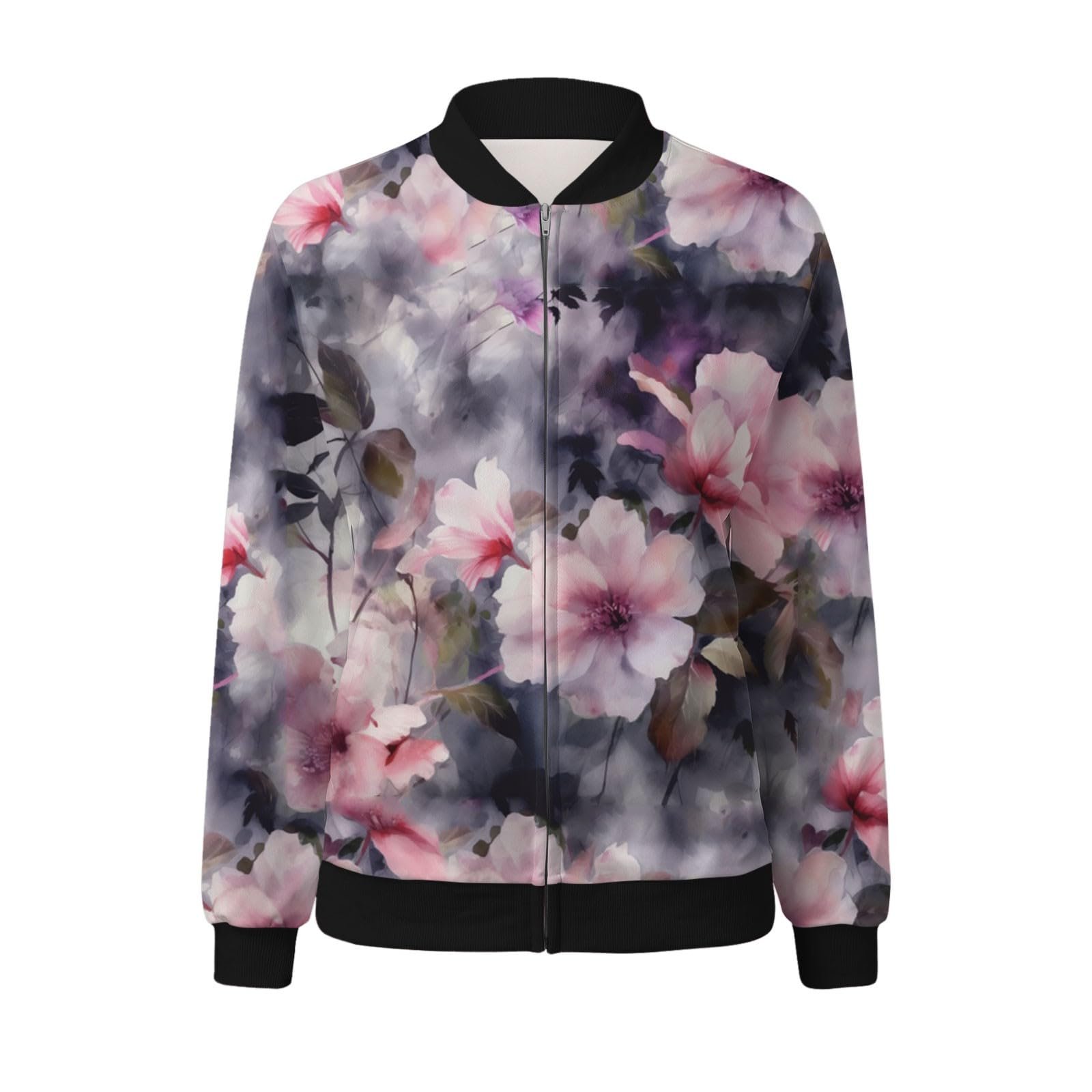 Женская куртка бомбер короткая Blouson Bunt весенняя куртка больших размеров переходная куртка элегантная College короткая куртка весенняя куртка с длинными рукавами легкая летняя куртка на молнии тонкая весенняя куртка приталенная куртка пилота, фото №2