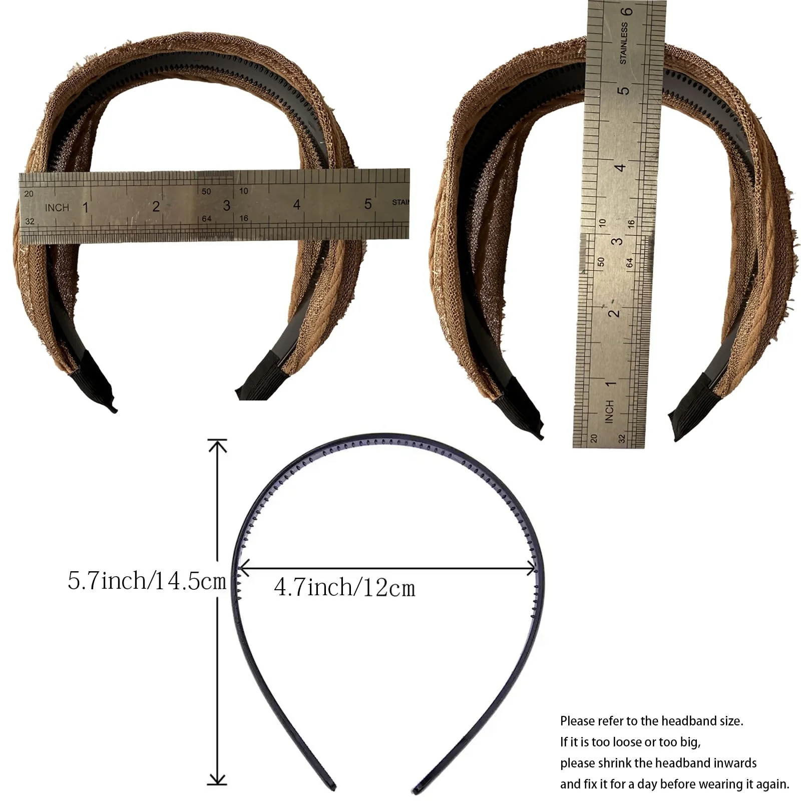 Обруч для волосся з широкими зубцями Loneedy, 4 штуки, Плісирована тканинна, фото №6 Обруч для волосся з широкими зубцями Loneedy, 4 штуки, Плісирована тканинна, фото №6