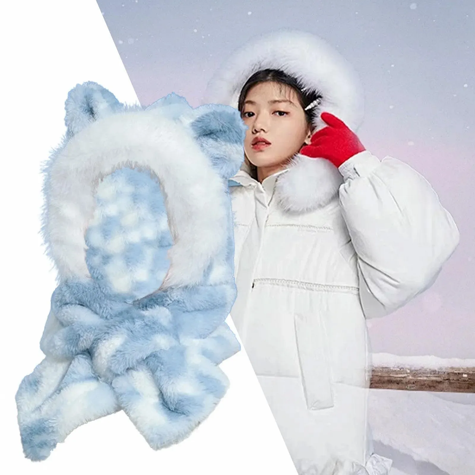 Теплая шапка шарф с капюшоном, фото №2 Теплая шапка шарф с капюшоном, фото №2