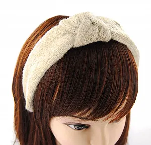 Обруч на голову Вязаная Axy HR6A Бежевый synthetic.ua - Фото 1