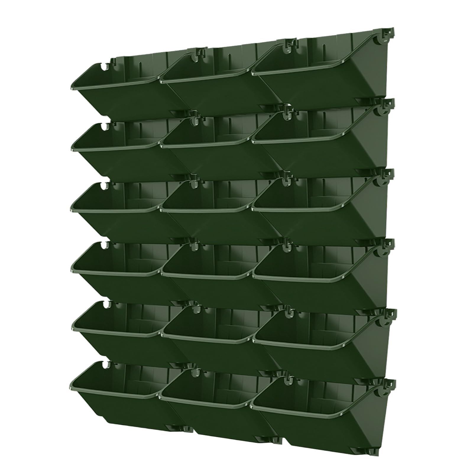 Вертикальний настінний органайзер для рослин 18 кишень пластиковий з автополивом чорний, фото №1