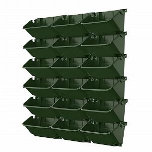 Вертикальний настінний органайзер для рослин 18 кишень пластиковий з автополивом чорний - Фото 1