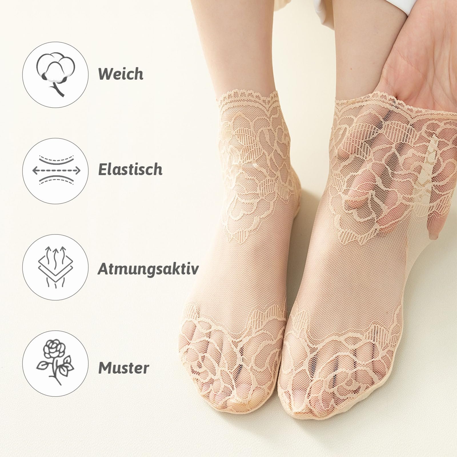 Носки ZOCONE Кружевные Разноцветные 10 пар, фото №5