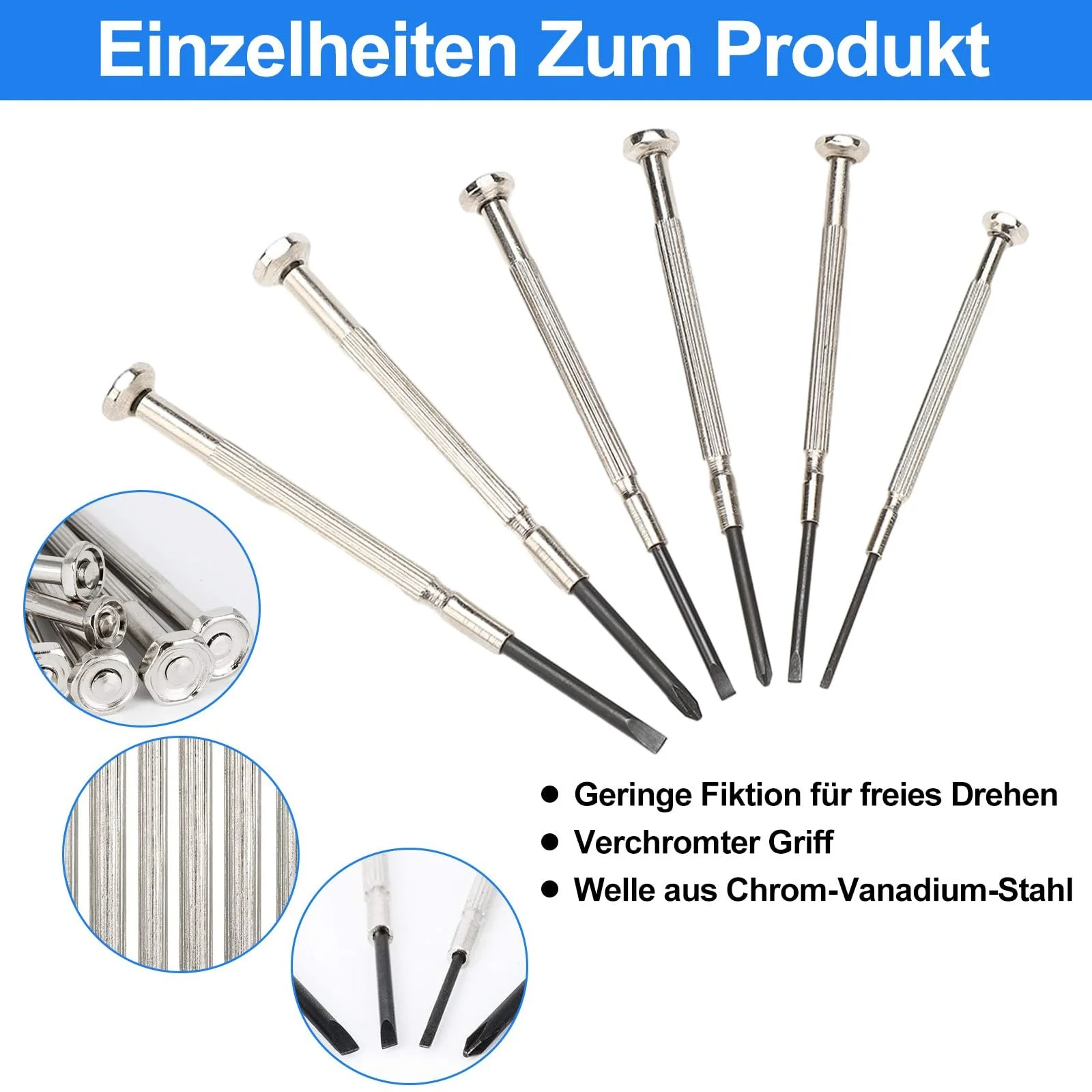 Набір 6 шт. Mini Викрутки Для окулярів Для годинників, фото №3