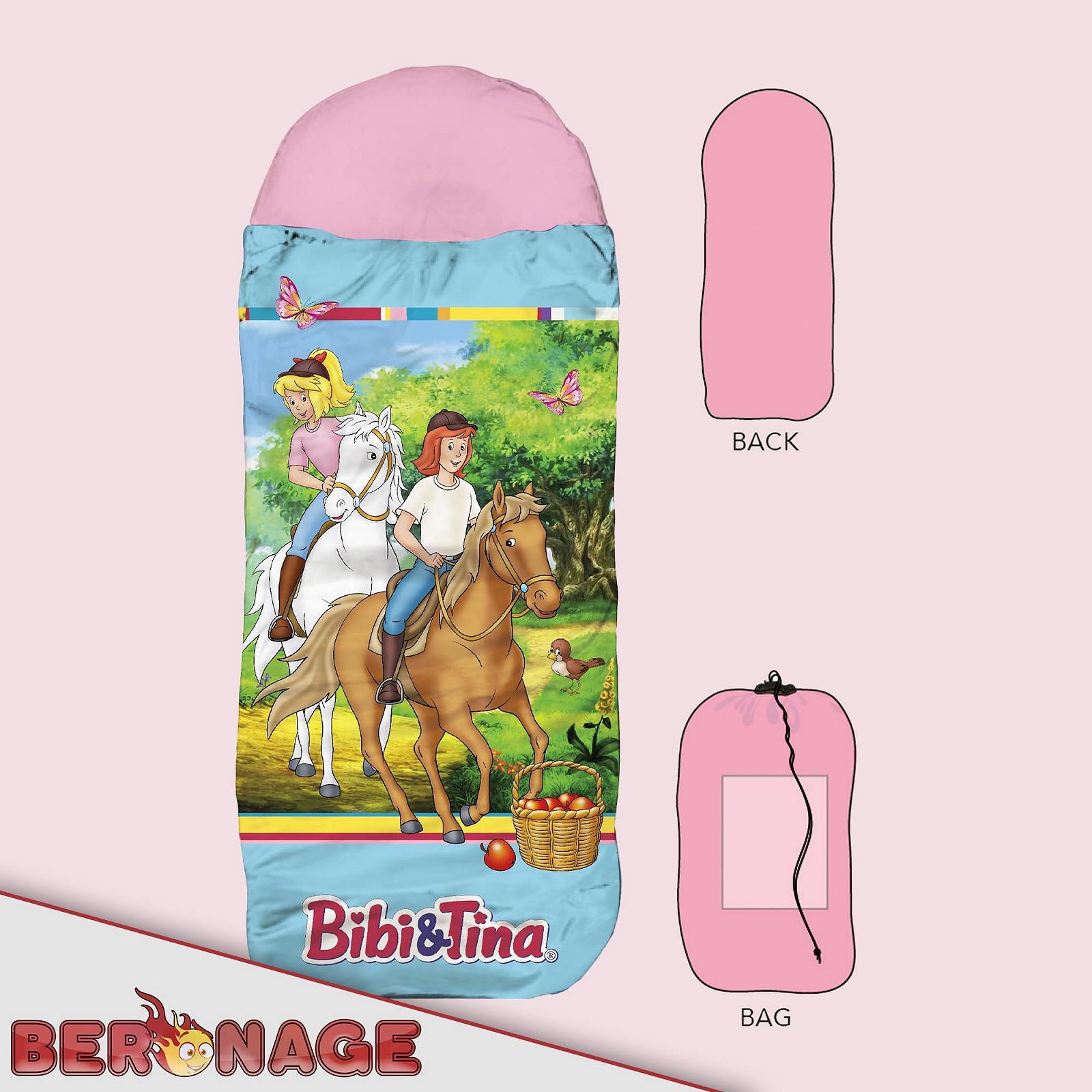 Спальный мешок Bibi and Tina Детский Друзья Голубой/Розовый 140 см + 30 см (капюшон) x 70 см, фото №3