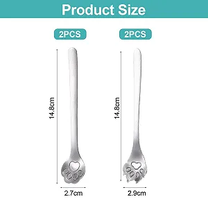 Ложка Cat Paw Brandless 2 шт, Ложка Dog Paw Brandless 2 шт, нержавеющая сталь, милые столовые приборы synthetic.ua - Фото 1