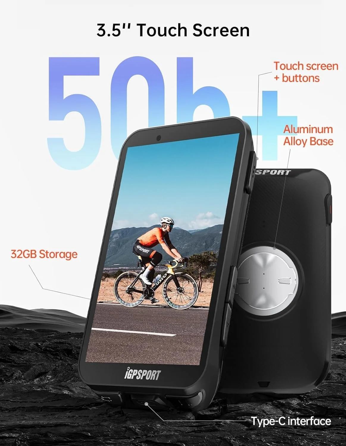 Велокомпьютер iGPSPORT iGS800 GPS 3.5" Touchscreen 32GB IPX7, фото №4