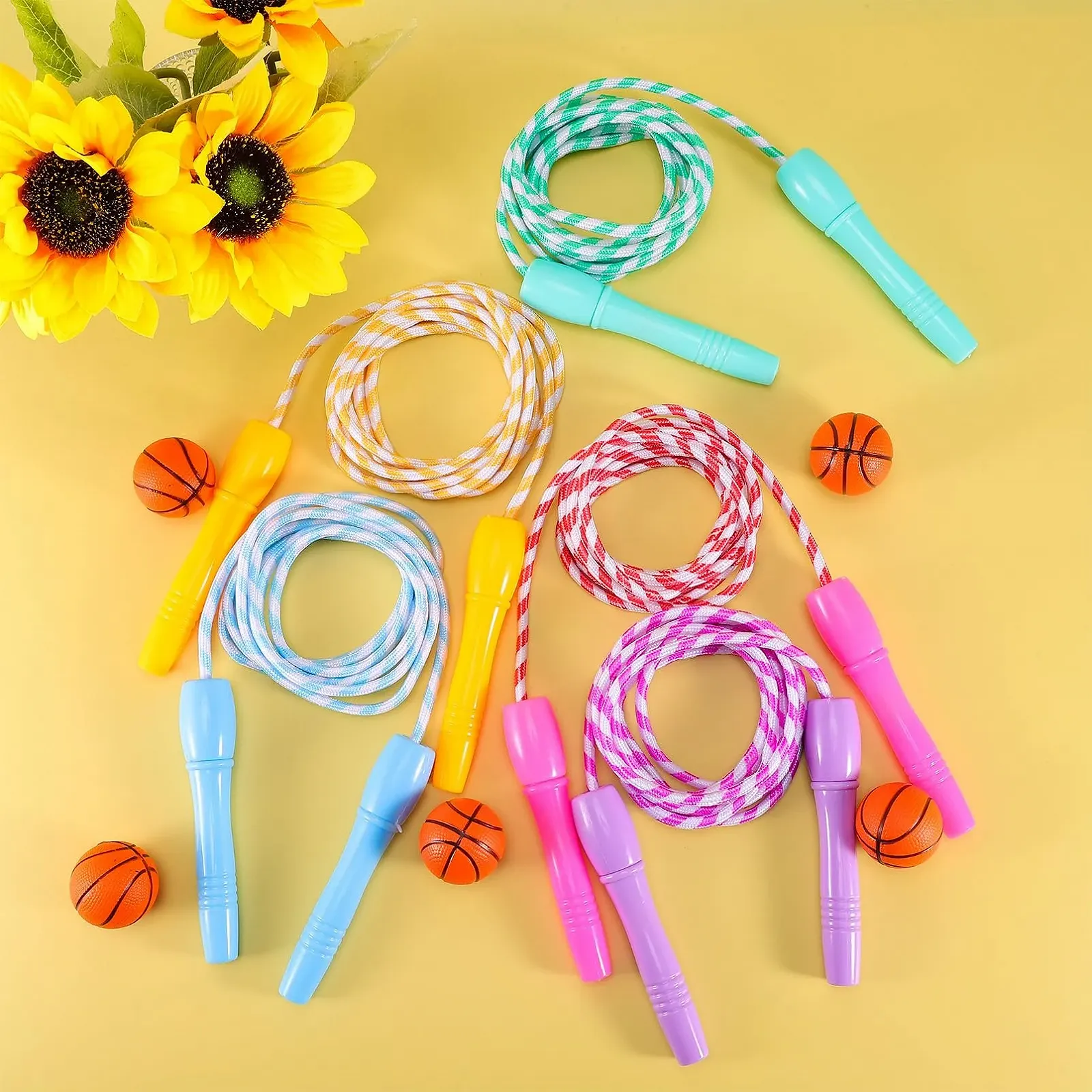 Скакалка дитяча Pack of 12 Adjustable Cotton Rope, фото №4
