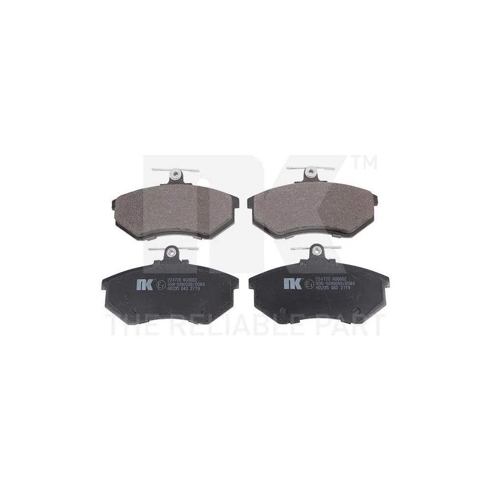 Комплект гальмівних колодок, дискове гальмо NK 224720 для AUDI SEAT SKODA VW передня вісь, фото №1