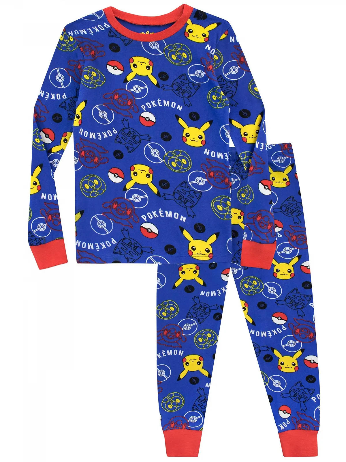 Піжама для хлопчиків Pikachu Pokemon, Slim Fit, синя, фото №1 Піжама для хлопчиків Pikachu Pokemon, Slim Fit, синя, фото №1