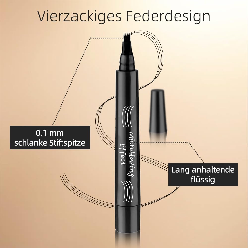 Олівець для брів 3D Microblading Four Claws Liquid Enhanced Natural Brows Dark Grey, фото №3